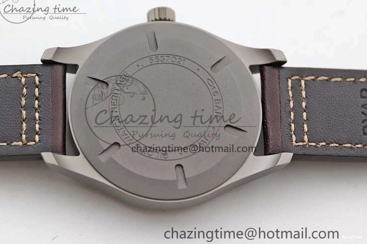 MIROTIME 0312 Mark XVIII IW327006 Titanium M+F 1:1 Best Edition Black Dial on Brown Leather Strap A Efficient 7052